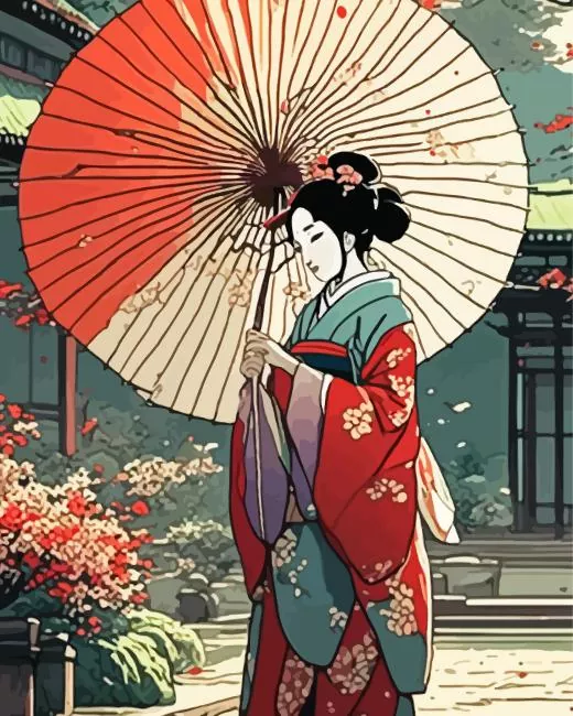 asian lady with umbrella Diamond Paintings Asian Lady With Umbrella Diamond Painting