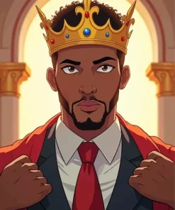 Black King Diamond Painting