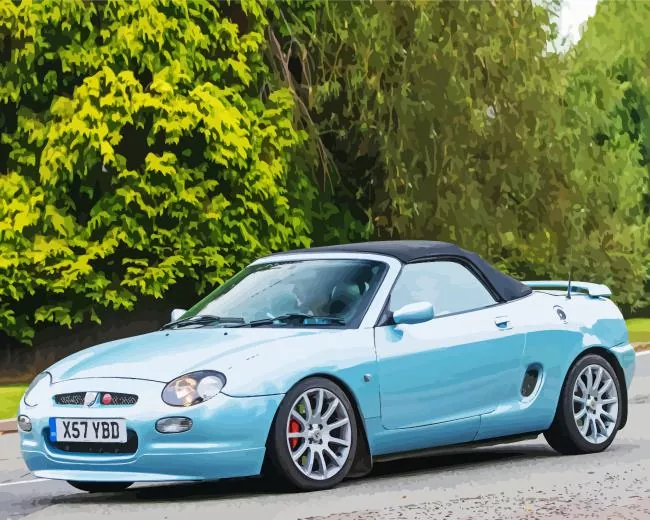 blue mgf car Diamond Paintings Blue MGF Car Diamond Painting