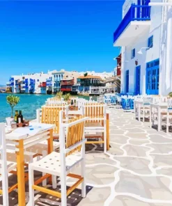 Blue Mykonos Diamond Painting