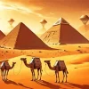 Camel And Pyramids Diamond Painting