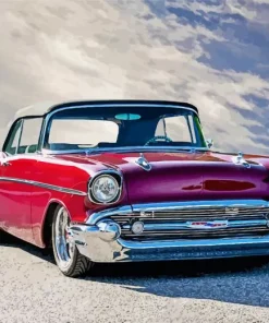 Candy Apple Red 57 chevy Diamond Painting
