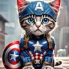 Captain America Cat Diamond Painting