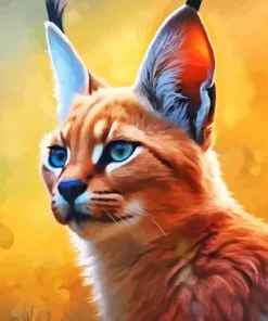 Caracal With Blue Eyes Diamond Painting