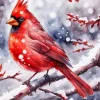 Cardinal In Snow Diamond Painting