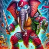 Cartoon Alabama Elephant Diamond Painting