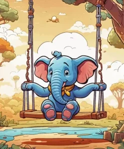 Cartoon Baby Elephant Diamond Painting