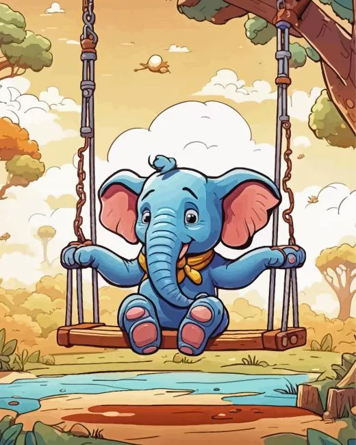 cartoon baby elephant Diamond Paints Cartoon Baby Elephant Diamond Painting