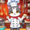 Cartoon Cat Chef Diamond Painting