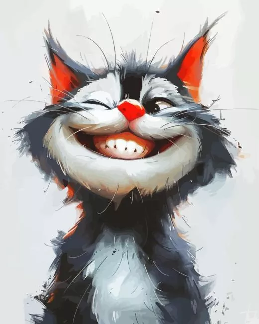 cartoon cat smiling art Diamond Paintings Cartoon Cat Smiling Art Diamond Painting