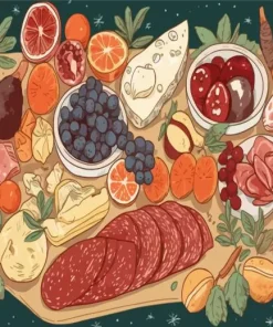 Cartoon Charcuterie Board Diamond Painting