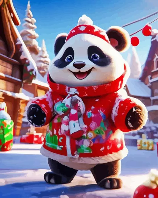 cartoon christmas panda Diamond Paintings Cartoon Christmas Panda Diamond Painting
