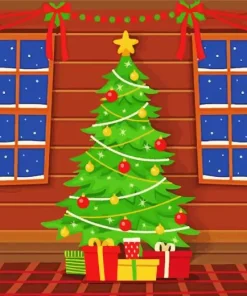 Cartoon Christmas Tree Diamond Painting