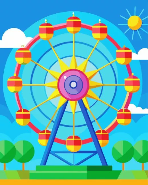 cartoon ferris wheel Diamond Paintings Cartoon Ferris Wheel Diamond Painting