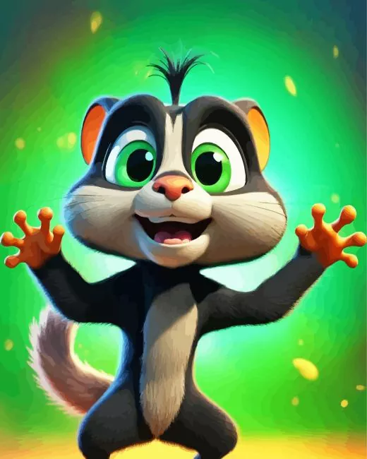 cartoon squirrel with big eyes Diamond By Numbers Cartoon Squirrel With Big Eyes Diamond Painting