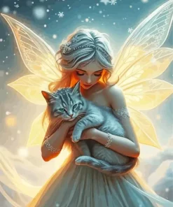 Cat And Fairy Diamond Painting