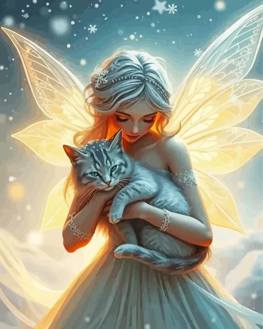 cat and fairy Diamond Paintings Cat And Fairy Diamond Painting