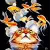Cat And Goldfish Art Diamond Painting