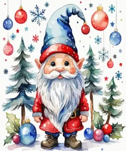 Christmas Gnome Winter Diamond Painting