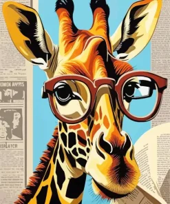 Cool Giraffe Glasses Diamond Painting