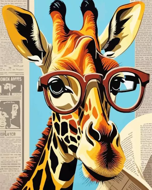 cool giraffe glasses Diamond by Numbers Cool Giraffe Glasses Diamond Painting