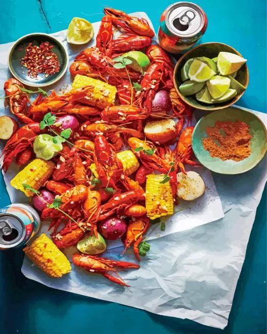 crawfish seafood boil Diamond Paintings Crawfish Seafood Boil Diamond Painting