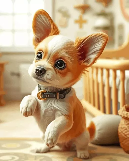 cute baby dog Diamond By Numbers Cute Baby Dog Diamond Painting