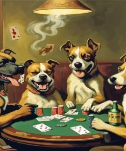 Dogs Playing Cards Diamond Painting