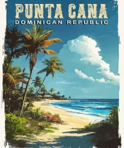 Dominican Republic Punta Cana Poster Diamond Painting