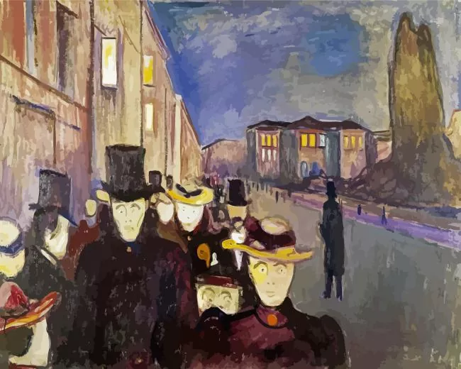 evening on karl johan street Diamond By Numbers Evening On Karl Johan Street Diamond Painting
