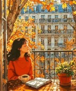 French Girl Reading A Book Diamond Painting