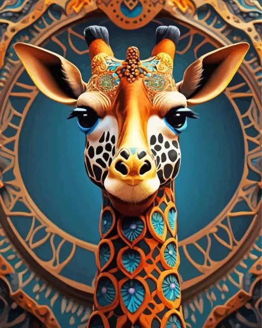 giraffe mandala art Diamond by Numbers Giraffe Mandala Art Diamond Painting