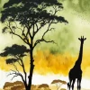 Giraffe Silhouette Art Diamond Painting