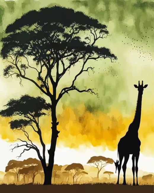 giraffe silhouette art Diamond Paintings Giraffe Silhouette Art Diamond Painting