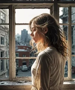 Girl At The Window Diamond Painting