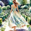 Girl Flowy Dress Art Diamond Painting