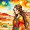 Girl In Desert Art Diamond Painting