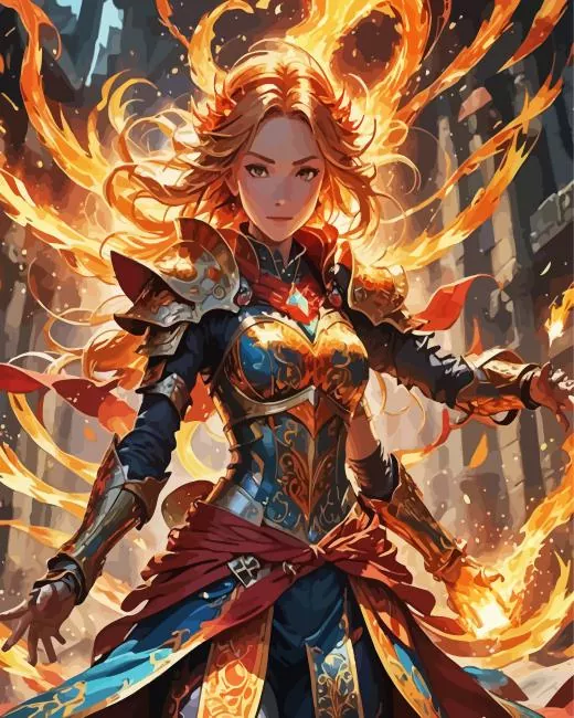 girl in fire art Diamond Paints Girl In Fire Art Diamond Painting