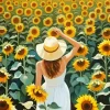 Girl In Sunflower Field Diamond Painting