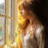 Girl Looking Out Window Diamond Painting