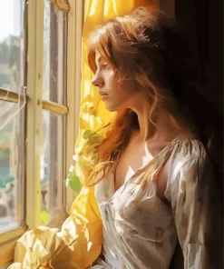 Girl Looking Out Window Diamond Painting