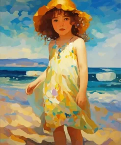 Girl On Beach Art Diamond Painting