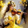 Girl Playing Violin Diamond Painting