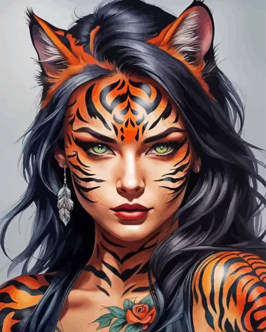 girl tiger Diamond Paints Girl Tiger Diamond Painting