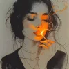 Girl With A Cigarette Art Diamond Painting