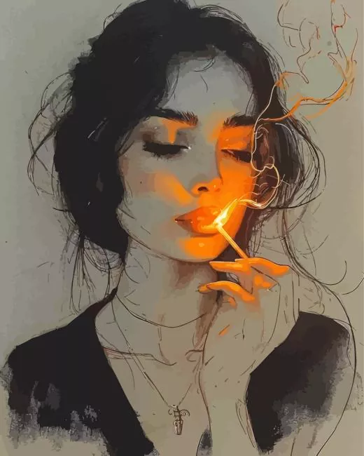 girl with a cigarette art Diamond Paintings Girl With A Cigarette Art Diamond Painting