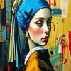 Girl With A Pearl Earring Abstract Diamond Painting