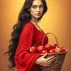 Girl With Apples Basket Diamond Painting