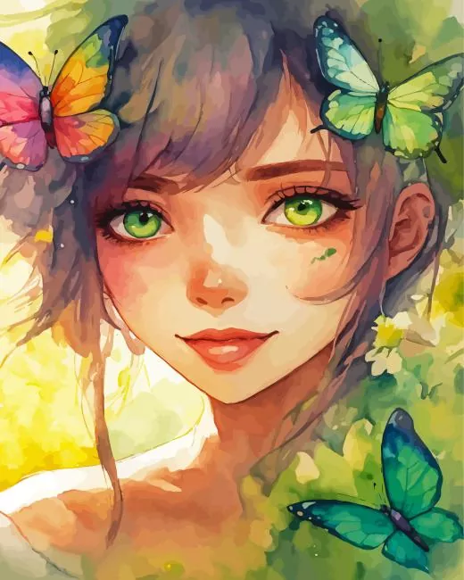 girl with butterflies Diamond Paintings Girl With Butterflies Diamond Painting