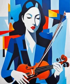 Girl With Violin Art Diamond Painting